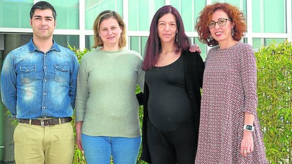 David Díaz, Ana Velasco, Verónica González y Conchi Lillo, organizadores de la Semana del Cerebro.