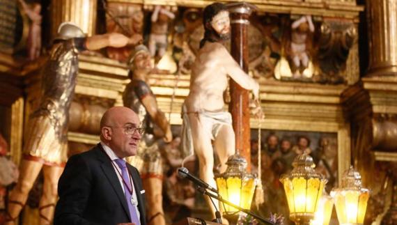 El presidente de la Diputación, Jesús Julio Carnero, durante su intervención este sábado en Rioseco. 