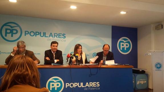 La consejera de Agricultura, esta mañana en el Partido Popular de Palencia. 