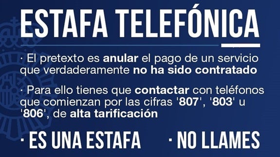 Identifican al autor de un fraude telefónico que utilizaba el prefijo 800