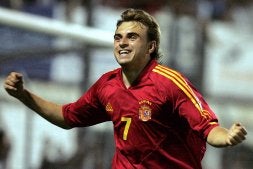 Héctor Font celebra un gol con la selección sub 21 en el año 2005./ K. F.-EFE