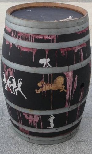 Una barrica de la muestra.