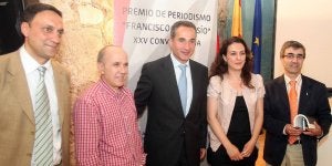 Sanchón, Lobato, Ángel Losada (director de Comunicación de la Junta), Sánchez y Foces. :: L. CALLEJA