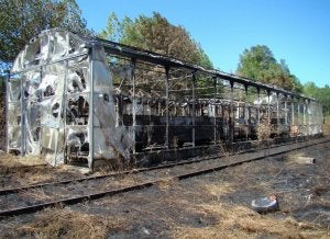 Varios menores originaron el incendio del ferrobús de Barruelo