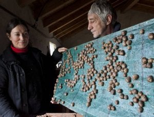 Isabel enseña un panel de caracoles. ::
FÉLIX ORDOÑEZ