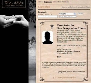 Once tanatorios en la provincia y esquelas y pésames 'on line'