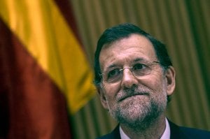 Mariano Rajoy, durante la reunión con los miembros del grupo parlamentario del PP.  ::
J. MEDINA-REUTERS