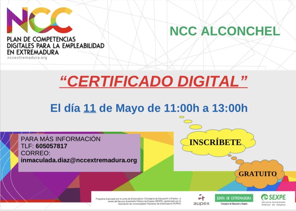 El NCC de Alconchel acoge este jueves un curso sobre certificado digital