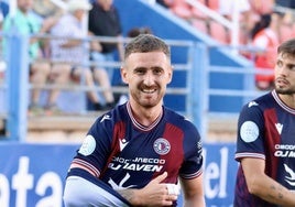 Barrero durante la celebración de su gol de penalti
