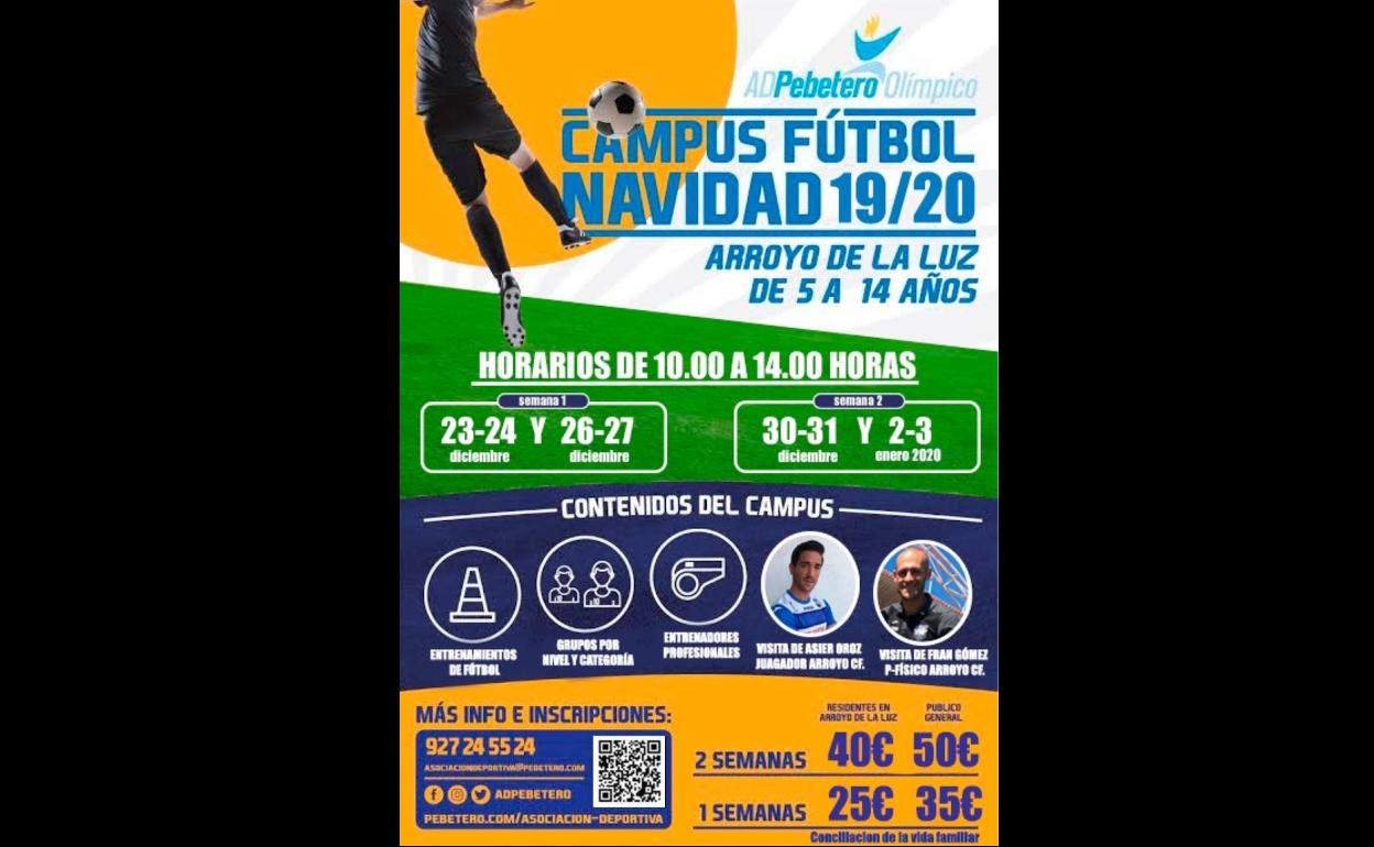 Pebetero lleva a Arroyo un Campus de Fútbol de Navidad