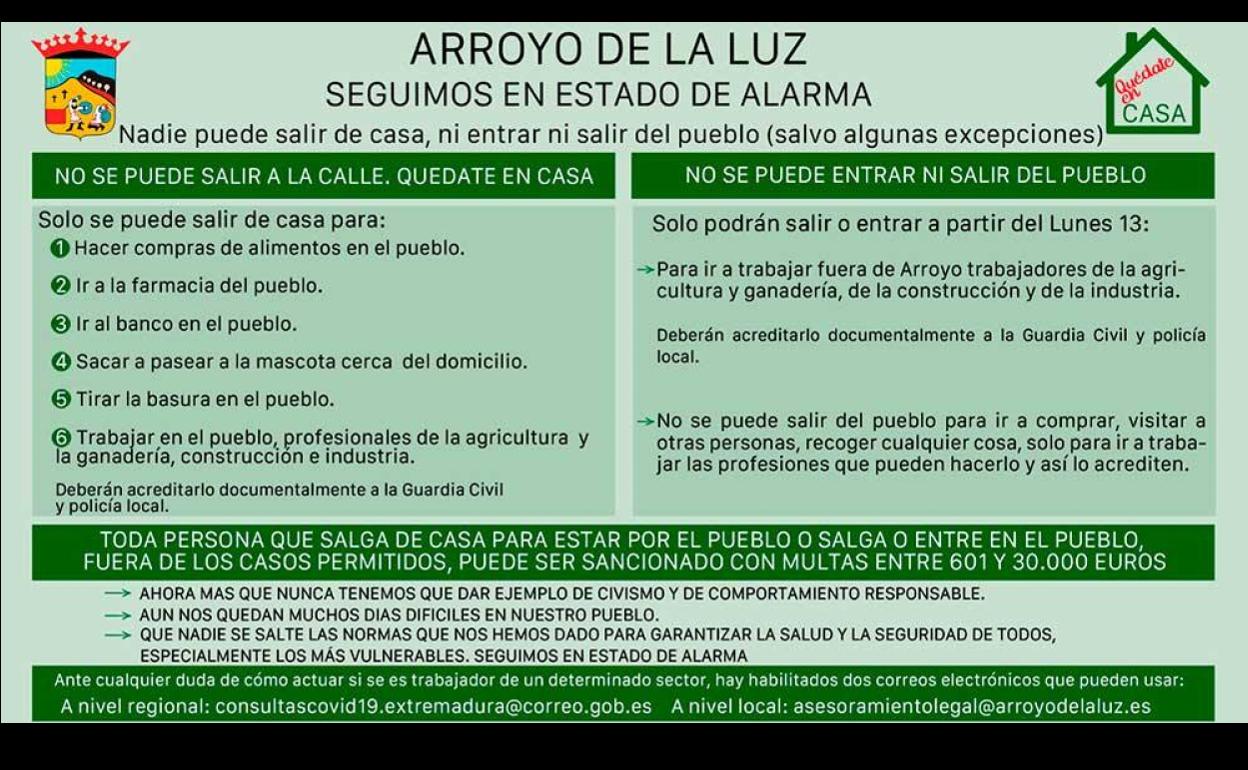 Arroyo finaliza el aislamiento, pero continuamos en estado de alarma