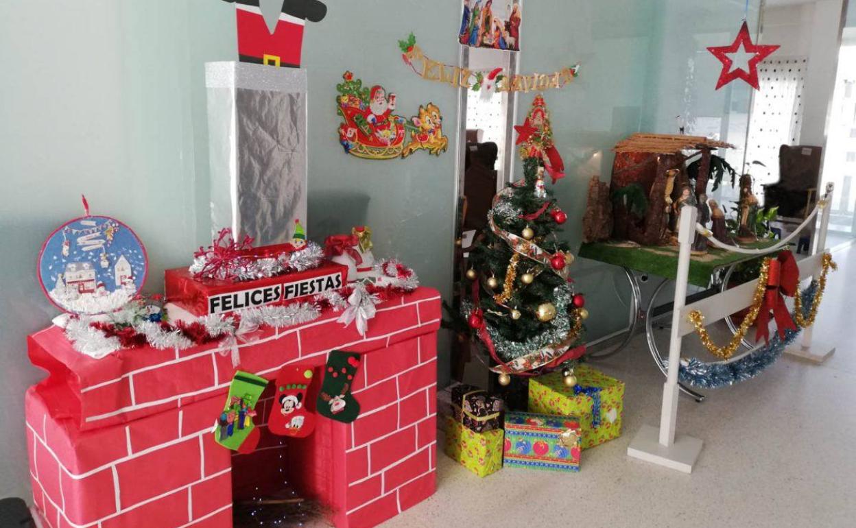 Rincoón navideño en la residencia de mayores. 