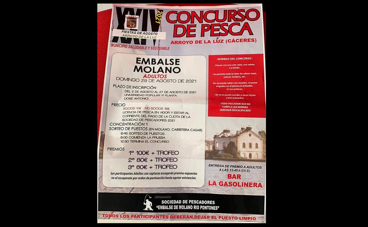 El 29 de agosto se celebra el Concurso de Pesca de la Sociedad de Pescadores 'Embalse de Molano Rio Pontones'