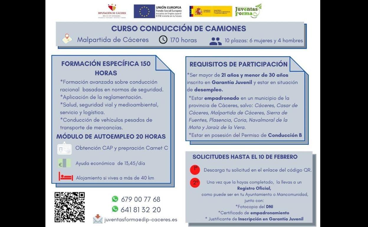 Los vecinos de Arroyo podrán cursar la nueva formación de Conducción de Camiones de la Diputación
