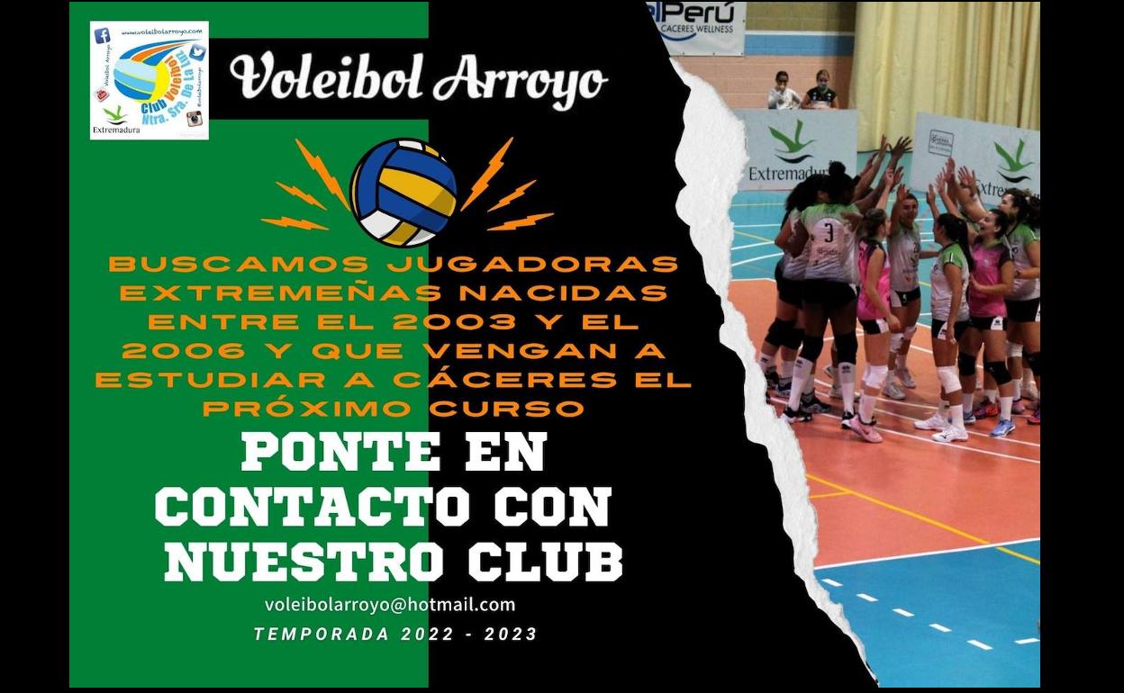 El club de voleibol de Arroyo de la Luz busca jugadoras extremeñas