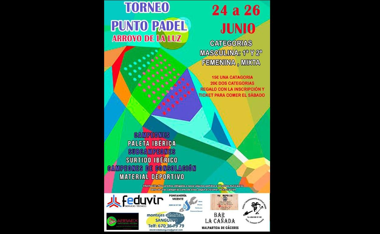 Punto Pádel organiza su torneo del 24 al 26 de junio