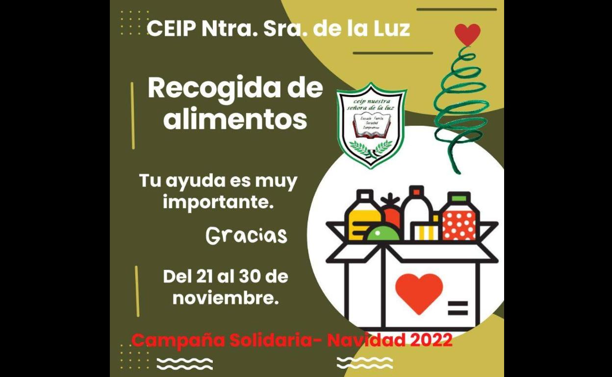 El CEIP Ntra. Sra. de la Luz pone en marcha su tradicional campaña de recogida de alimentos