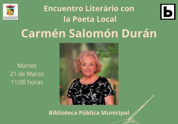 Un encuentro con Carmen Salomón Durán para conmemorar el Día de la Poesía