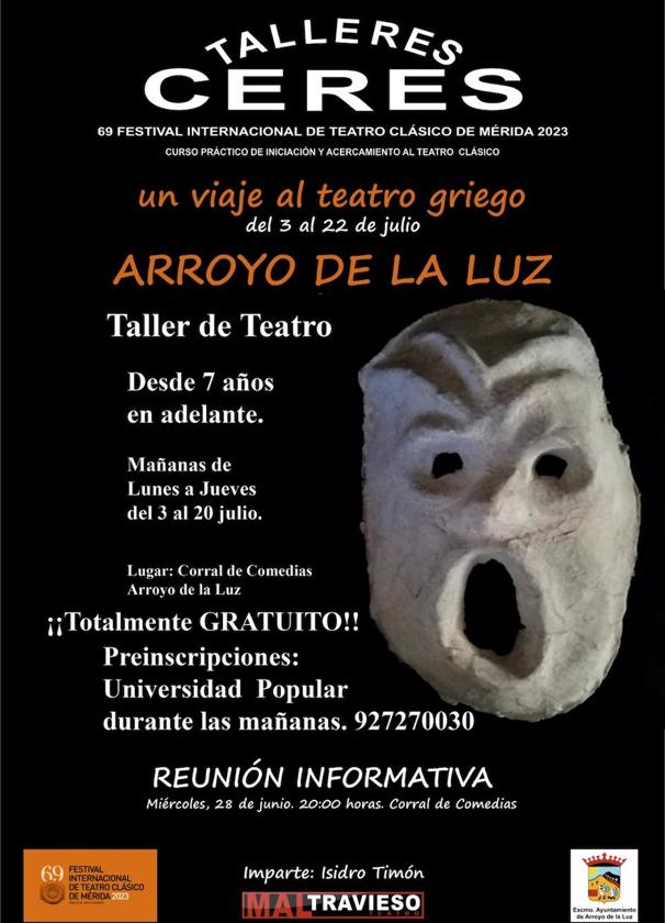 Arroyo de la Luz se acerca al teatro clásico con el Taller de Teatro Ceres