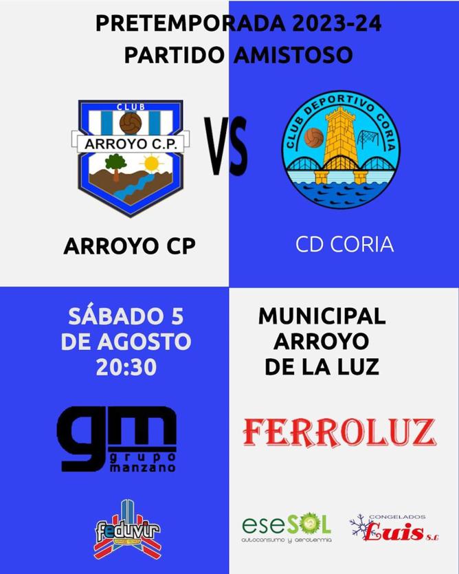 El Arroyo CP recibirá al CD Coria para el primer amistoso de la temporada