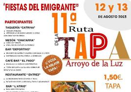 Llega la XI Ruta de la Tapa de Arroyo de la Luz