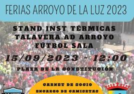 El equipo de fútbol sala de Arroyo de la Luz estará en la plaza durante el Día de las Familias