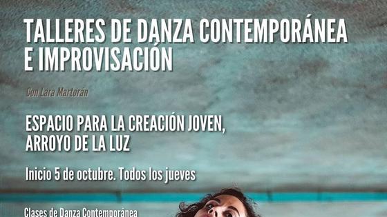 Aún quedan plazas para los Talleres de Danza Contemporánea e Improvisación en el ECJ de Arroyo de la Luz