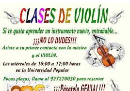 Clases de violín en Arroyo de la Luz
