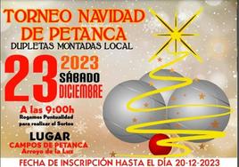 Inscripciones para el Torneo de Navidad de Petanca
