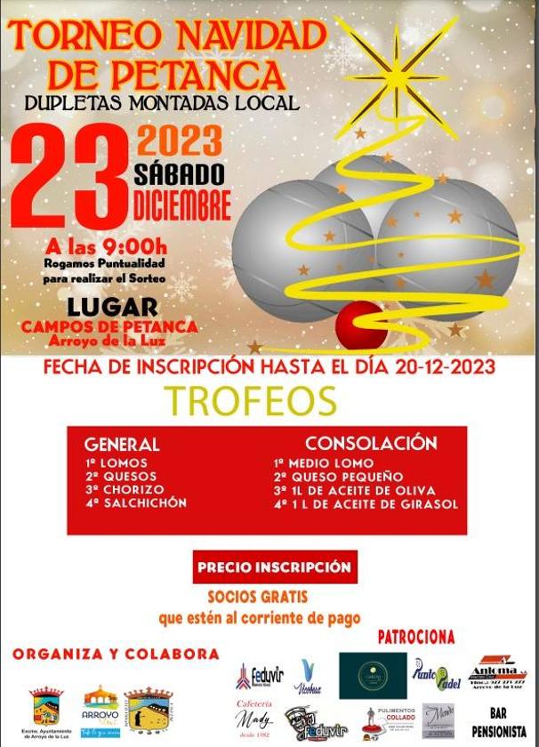 Inscripciones para el Torneo de Navidad de Petanca