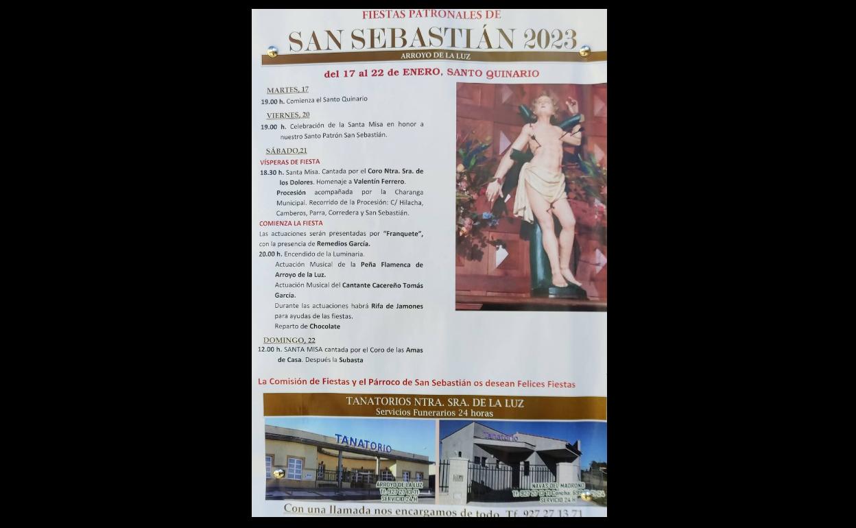 Arroyo disfrutará de sus Fiestas Patronales de San Sebastián