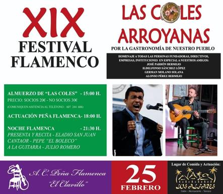 El XIX Festival Flamenco de las Coles Arroyanas pone fin a la fiesta gastronómica