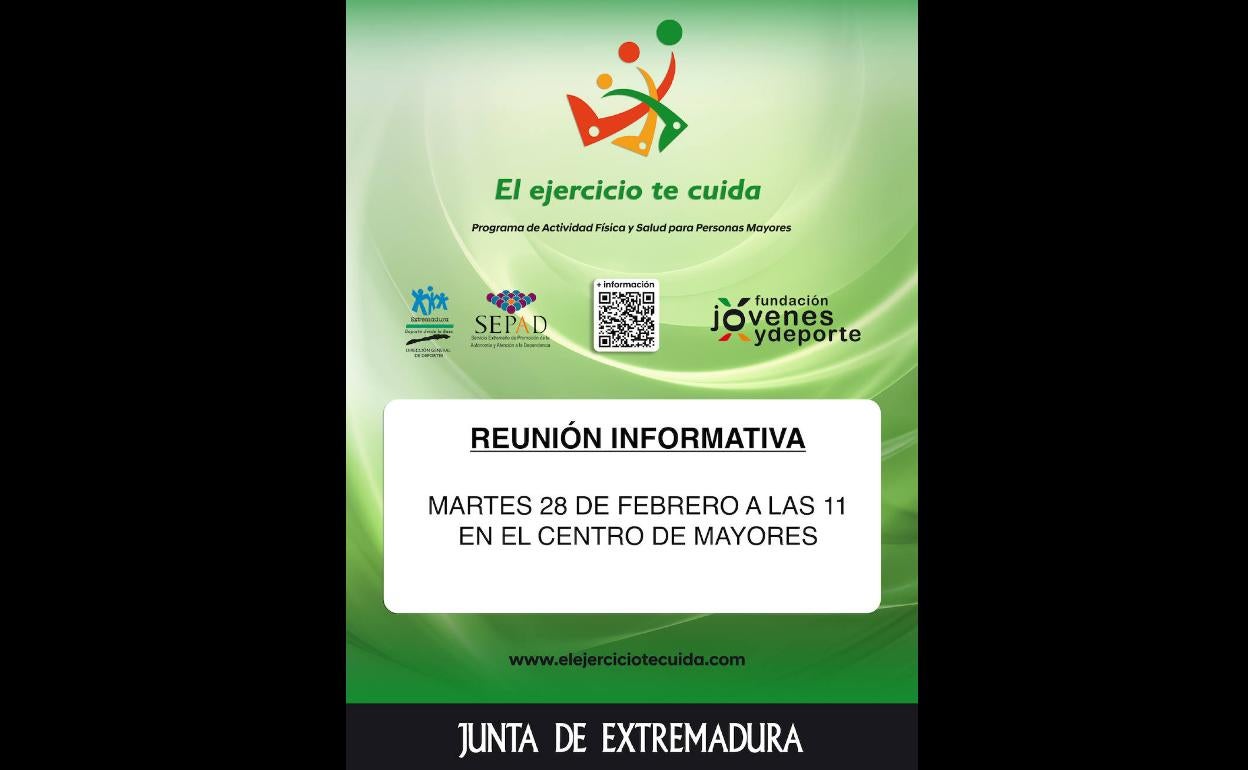 El programa 'El ejercicio te cuida' ofrece una charla en Arroyo de la Luz