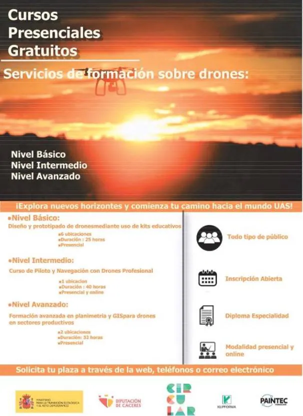 Diputación formará sobre diseño, manejo y programación de drones en sus espacios de la Red Circular FAB