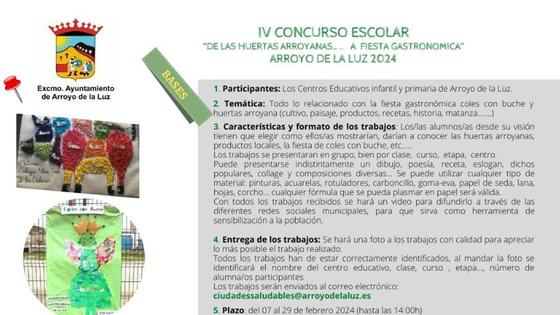 El Ayuntamiento organiza el IV Concurso Escolar 'De las Huertas Arroyanas a Fiesta Gastronómica'