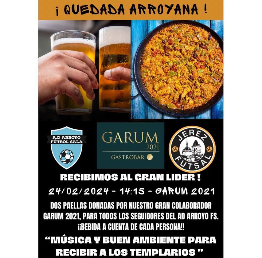 El Garum dona dos paellas para los seguidores del Arroyo FS