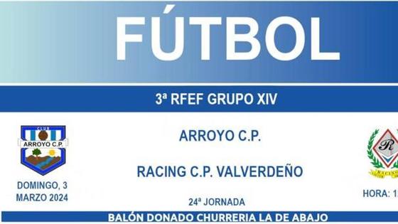 El Arroyo CP recibe en casa al RCP Valverdeño