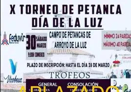 El Torneo de Petanca Día de la Luz se celebrará el 6 de abril