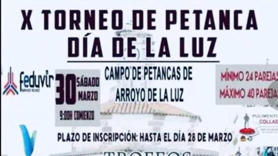 El Torneo de Petanca Día de la Luz se celebrará el 6 de abril