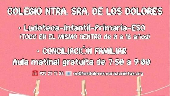 Comienza el proceso de admisión en el colegio Ntra. Sra. de los Dolores