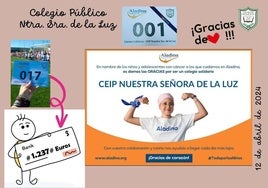 Diploma otorgado al colegio desde la Fundación Aladina.