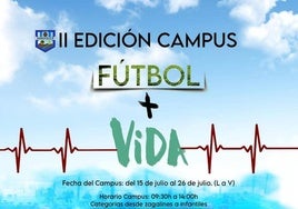 Inscripciones abiertas para el II Campus de Fútbol 'Fútbol + Vida'