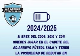 El Arroyo FS organiza unas jornadas de captación para el equipo cadete