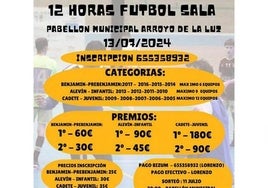 El Arroyo FS completa las categorías juvenil-cadete e infantil-alevín para las 12 horas