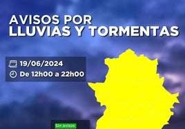 Alerta amarilla por lluvias y tormentas