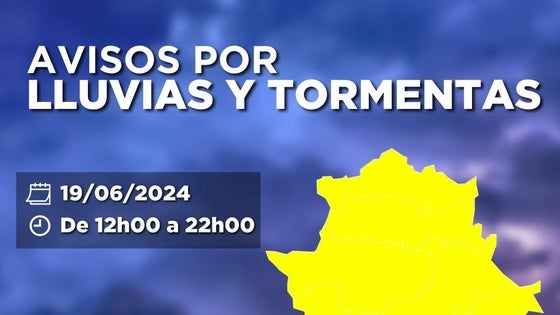 Alerta amarilla por lluvias y tormentas