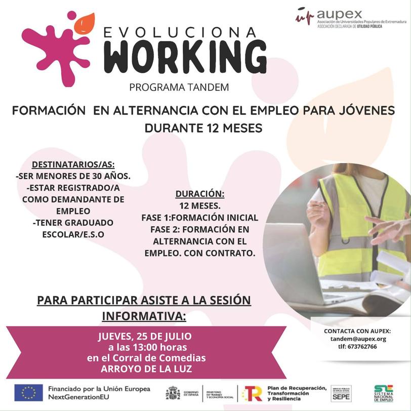 Llega a Arroyo de la Luz el programa TándEM de Formación y Empleo
