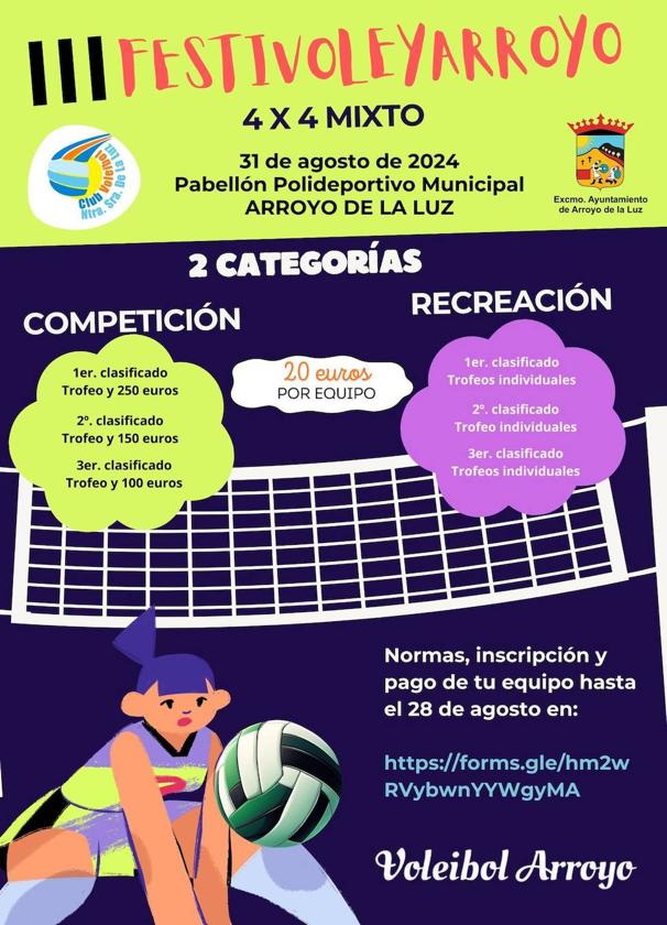 Abiertas las inscripciones para el Torneo Mixto 4x4 Festivoleyarroyo