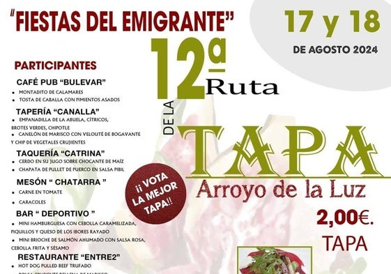 Llega la XII Ruta de la Tapa de Arroyo de la Luz