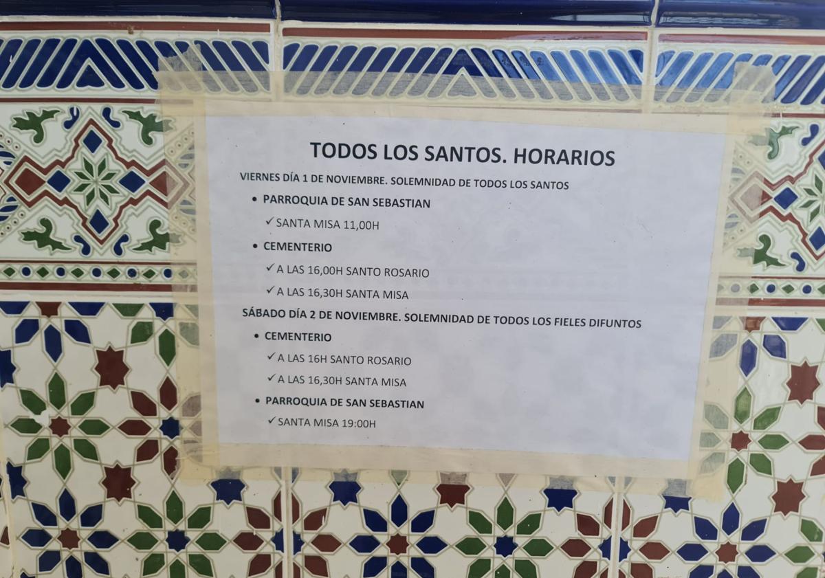 Imagen principal - Horarios de misas durante Todos Los Santos y Día de los Difuntos
